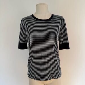 Polo by Ralph Lauren Black and White Striped Short Sleeve Tee